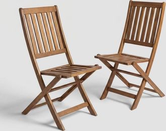 BIZZOTTO Set De 2 Sillas Plegables De Jard&iacute;n En Madera De Acacia Mali Yes