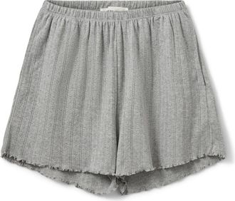 Sofie Schnoor Grijze Mel Shorts met Elastische Tailleband - Dames - Bermuda - Grijs - XL - Korte Broeken
