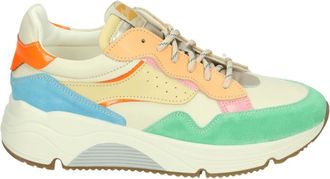Ocra Groene Lage Sportieve Schoenen D365 - Dames - Sneakers - Veelkleurig - 42 EU - Leer - Schoenen
