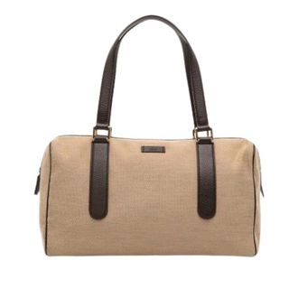 Gucci Pre-owned Handbags, female, Beige, Size: ONE SIZE Pre-owned Canvas Handbag
