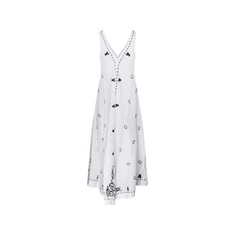 P.A.R.O.S.H. Abito con ricamo - Dames - Maxi kleedjes - Wit - XS - Kleedjes