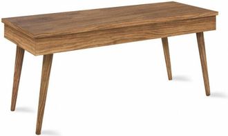 HOGAR 24 Hogar24 - Mesa de centro elevable diseno vintage, madera maciza natural, fabricacion artesanal. 100 cm x 50 cm x 47 cm