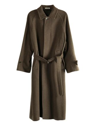 Auralee single-breasted coat - women - Wool - 0 - Brown