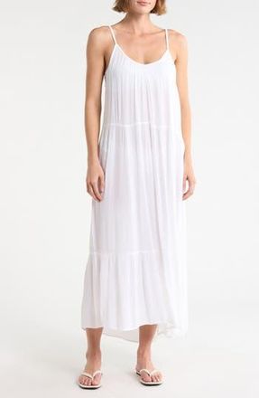 Boho Me Tiered Gauze Cover-Up Midi Dress in White at Nordstrom Rack, Size X-Large