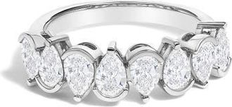 House of Brilliance 14K Gold 1 2/3 Cttw Lab Grown Pear Shaped Diamond Band Ring in White Gold at Nordstrom, Size 7.5