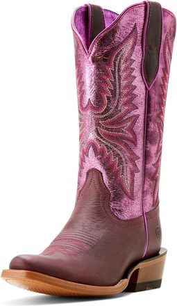 Ariat Womens Futurity Flash K Toe Western Boots in Crimson Grape Magenta Shine, B Medium Width, Size 4.5, by Ariat