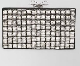 Self Portrait the bow crystal clutch bag