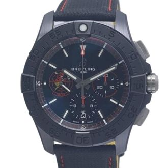 Breitling Pre-owned Polshorloge - Heren - Pre-owned - Zwart - Maat: ONE Size Leer