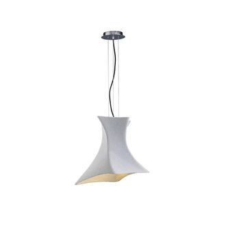 Netlighting Twist Dome Ceiling Pendant E27 Cement Effect Polished Chrome in White