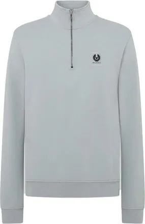 Belstaff Zip-throughs, male, Blue, L, Blue Quarter Zip Sweatshirt