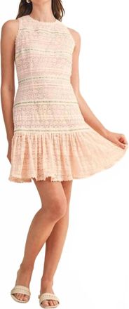 Merci Crochet Trim Dress In Beige