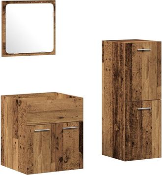 vidaXL Conjunto De Muebles De Ba&ntilde;o Con Puerta 3 Pcs Madera Vieja Vidaxl