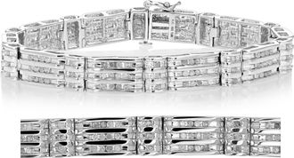 Vir Jewels 2.25 cttw Mens Diamond Bracelet.925 Sterling Silver with Rhodium 8 Inch 15 Grams