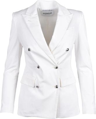 Dondup Doppiopetto Blazer - Dames - Blazers - Wit - XL - Katoen - Jassen
