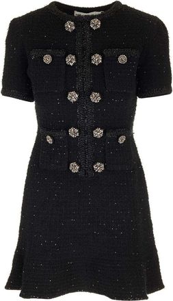 Self Portrait Black Tweed Mini Dress