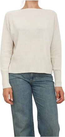 Marella Maglia Canottiera Top - Dames - Ronde hals truien - Beige - L - Wol - Truien & Vesten