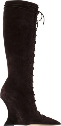 PARIS TEXAS Nina Lace Up Boot 105 - Dames - Laarzen met Hak - Bruin - 36 EU - Leer - Schoenen