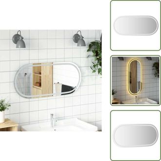 vidaXL The Living Store Specchio da Bagno LED 100x45 cm Ovale - Luci a LED