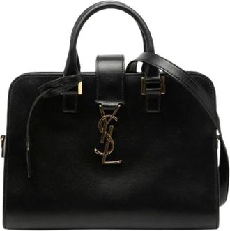 Saint Laurent Pre-owned Handbags, female, Black, Size: ONE SIZE Pre-owned Monogram Cabas