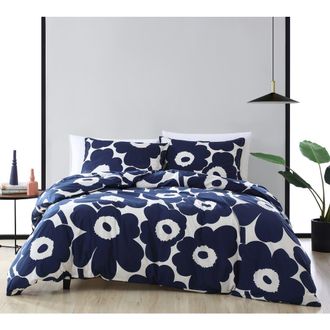 Marimekko Unikko Duvet Cover & Sham Set in Indigo Blue at Nordstrom, Size Full
