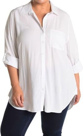 Velvet Heart Elisa Roll Tab Sleeve Button Down Blouse in Opt. White at Nordstrom Rack, Size 1X