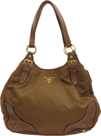 Prada Brown Nylon Tote Bag (Pre-Owned)