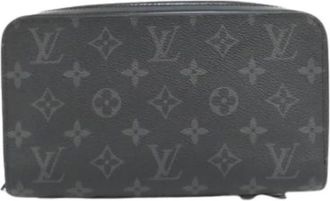 Louis Vuitton Pre-owned Clutches, male, Black, Size: ONE SIZE Pre-owned Monogram Eclipse Long Wallet