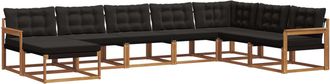 vidaXL Conjunto De Sof&aacute;s De Exterior 8 Uds. Natural Y Negro Vidaxl