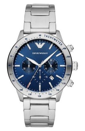 Emporio Armani Chronograph Bracelet Watch in Silver at Nordstrom Rack