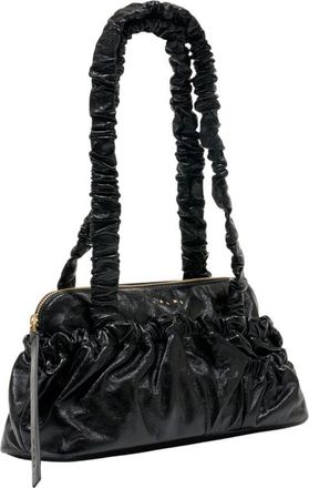 Marni Womens Gathered Ew Shoulder Bag Black Calfskin
