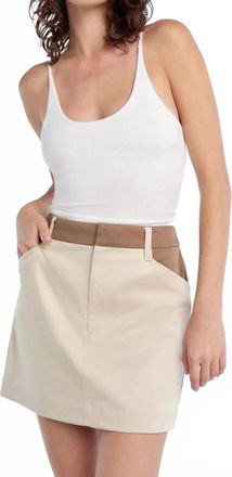 Favorite Daughter The Monica Skirt In Beige/ Khaki
