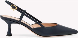Gianvito Rossi Ascent 55 Slingback in Blue Calf at Nordstrom, Size 34.5
