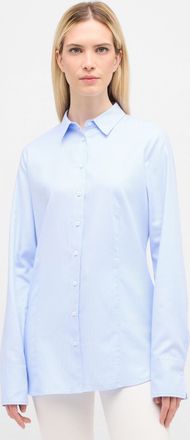 Eterna Hemdbluse ETERNA REGULAR FIT, Damen, Gr. 48, blau (hellblau), 100% Baumwolle, Blusen Hemdbluse