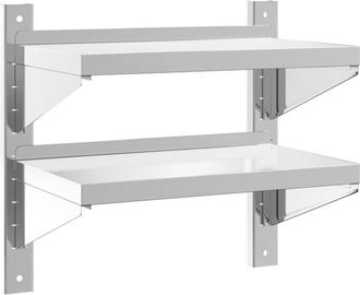 vidaXL Estante de pared acero inoxidable plateado 50x30x48 cm Vidaxl