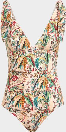 Etro Paisley One-Piece Swimsuit