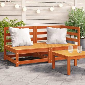 vidaXL Vidaxl - Divano da Giardino a 2 Posti Marrone Cera Legno Massello Pino