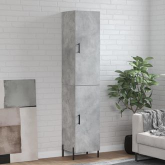 vidaXL Aparador De Madera Contrachapada Gris Hormig&oacute;n 34,5x34x180 Cm Vidaxl