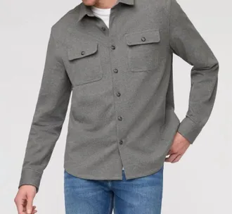 Duer Performance Button Down Shirt In Heather Grey