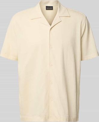 Christian Berg Relaxed Fit Poloshirt aus reiner Bio-Baumwolle mit Reverskragen in Metallic Beige, Größe 3XL