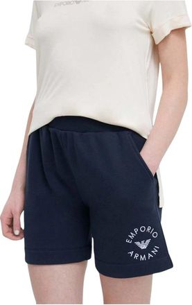 Emporio Armani Beach Shorts - Dames - Bermuda - Blauw - XS - Katoen - Korte Broeken