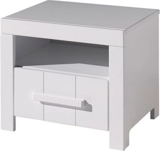 Les Tendances Mesita De Noche Erik Con Caj&oacute;n Madera Blanco Vipack