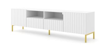 AKL FURNITURE Mueble para TV efecto madera Blanco