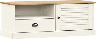 vidaXL Vidaxl - Mueble Para Tv Vigo Madera Maciza De Pino Blanco 106x40x40 Cm