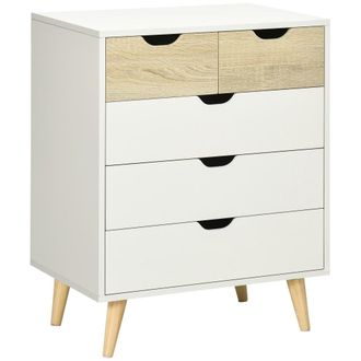 HOMCOM C&oacute;moda con cajones 60x40x77.5 cm blanco