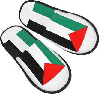 Generic Palestine Flag Men Women House Slippers Soft House Shoes Fuzzy Sliders For Bedroom Winter Outdoor M