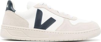 Veja V-10 panelled lace-up sneakers - women - Suede - 46 - White