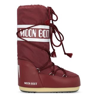 Moon Boot Moon Boot, Winter Boots, female, Red, Size: 5 US Icon Nylon Boots