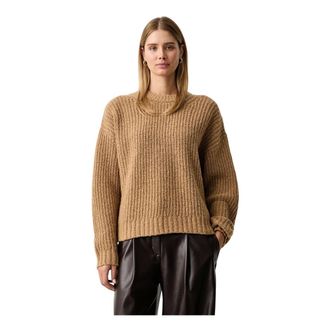 Michael Kors Pullover a coste in boucl&eacute; - - Knitwear - Donna - Marrone - M