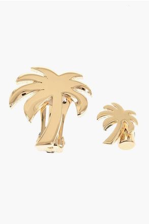 Palm Angels Gold-Tone Brass Clip-On Earrings size Unica