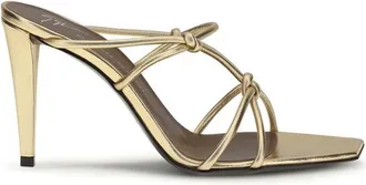Giuseppe Zanotti Gold Calf Leather Bos Taurus Stiletto Heel Womens Sandals